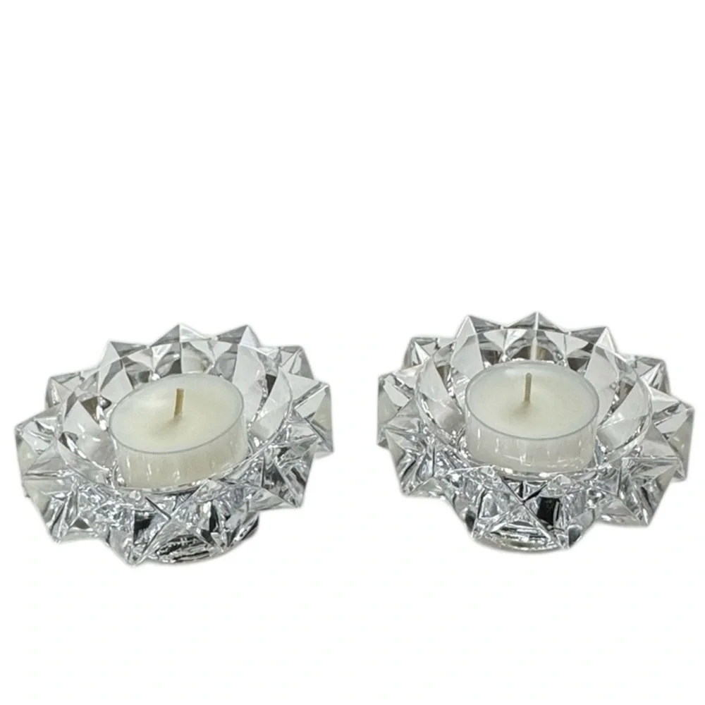 MIKASA Excelsior Glass Tapers Tea Lights Candleholders (2)